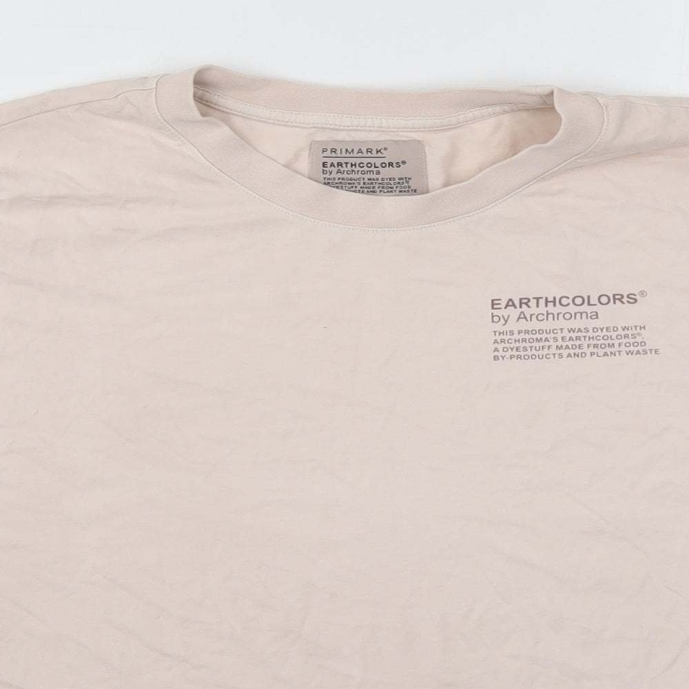 Primark Womens Pink  Cotton Basic T-Shirt Size 12 Crew Neck - Earthcolors by Archroma