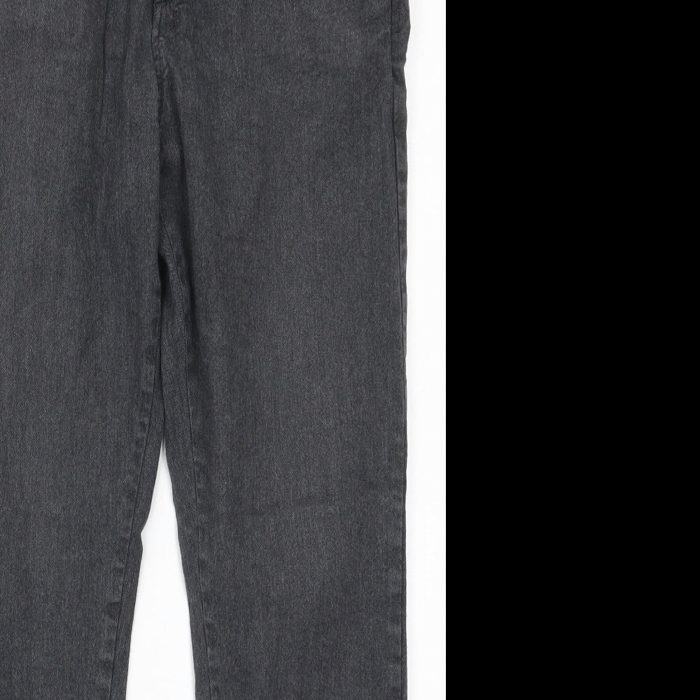 JACK & JONES Mens Grey Herringbone Viscose Trousers  Size 32 L27 in Slim Button