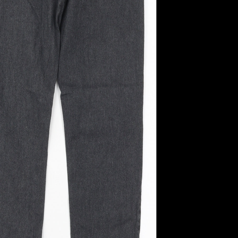 JACK & JONES Mens Grey Herringbone Viscose Trousers  Size 32 L27 in Slim Button