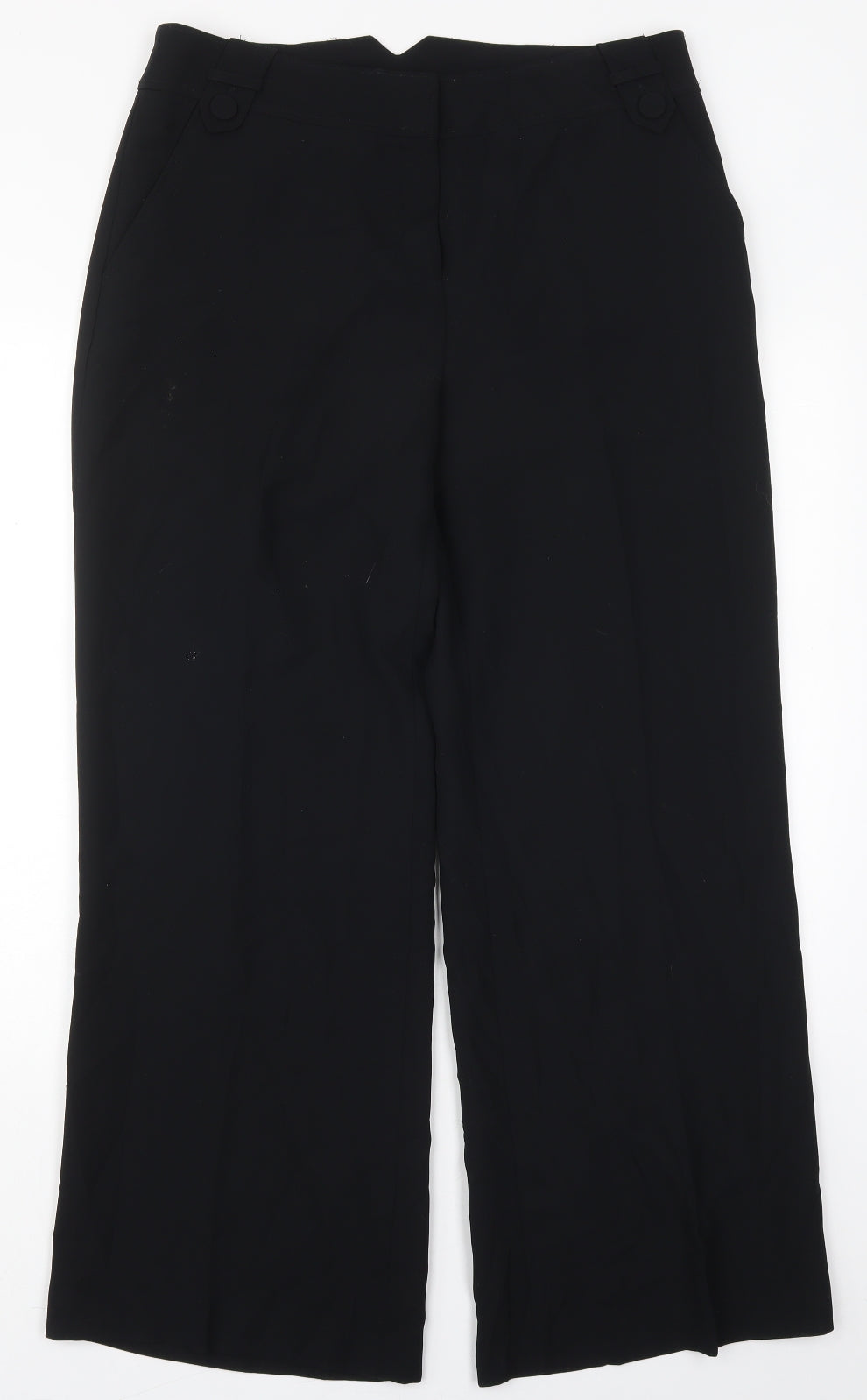 NEXT Womens Black  Polyester Trousers  Size 14 L30 in Regular Hook & Eye