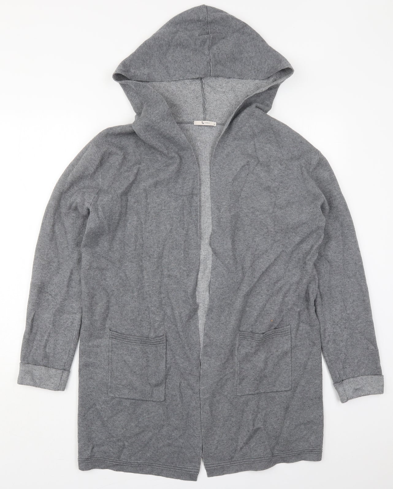TU Womens Grey High Neck  Viscose Cardigan Jumper Size M