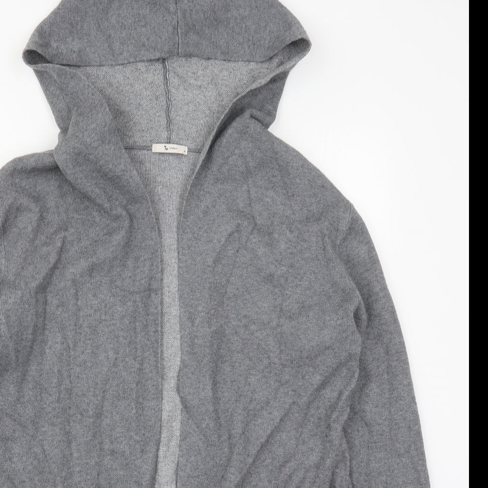 TU Womens Grey High Neck  Viscose Cardigan Jumper Size M
