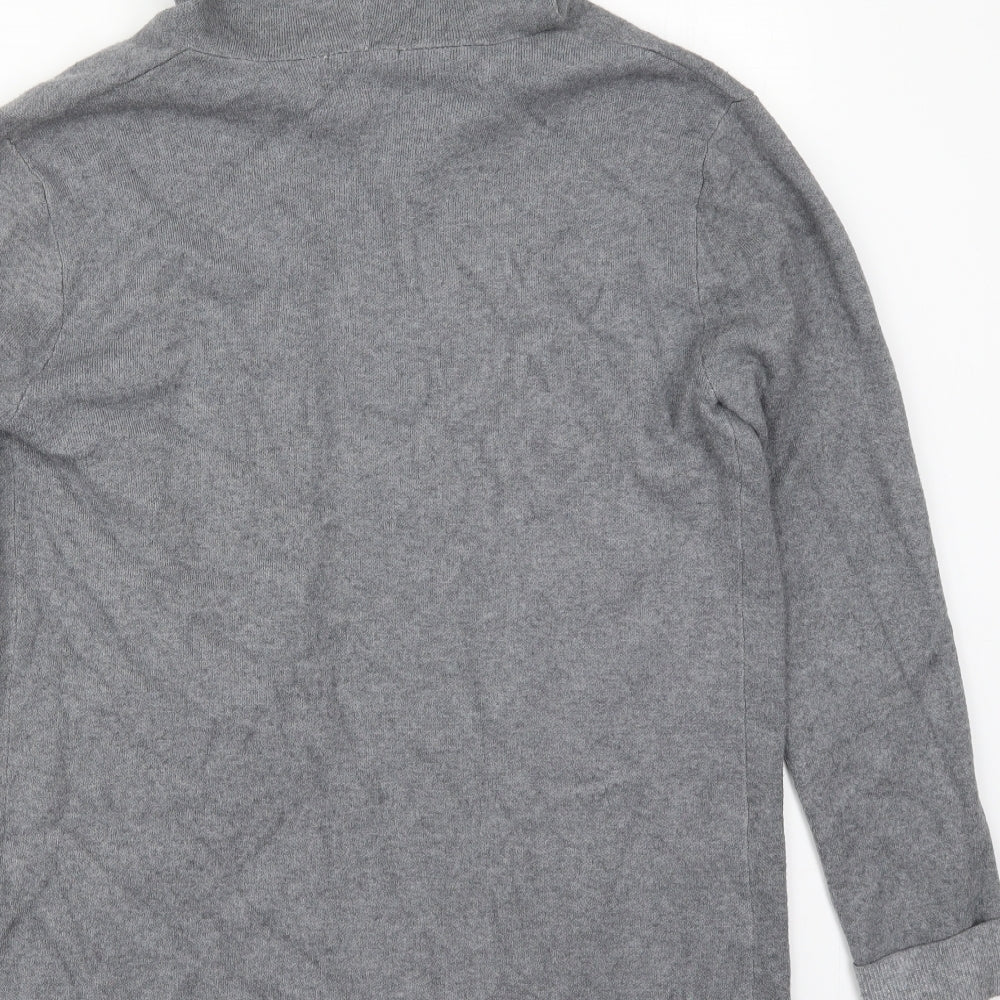 TU Womens Grey High Neck  Viscose Cardigan Jumper Size M