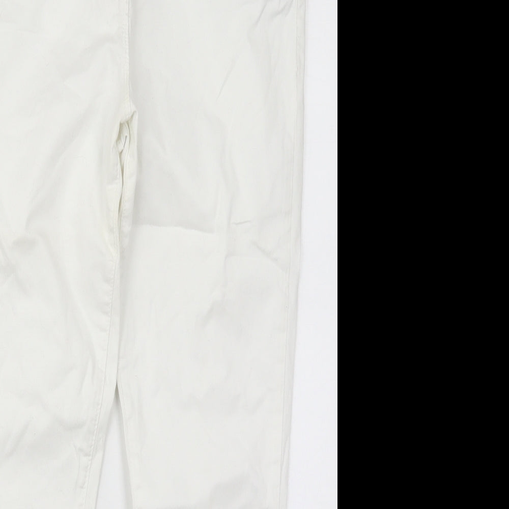 George Womens White  Cotton Skinny Jeans Size 12 L26 in Regular Button