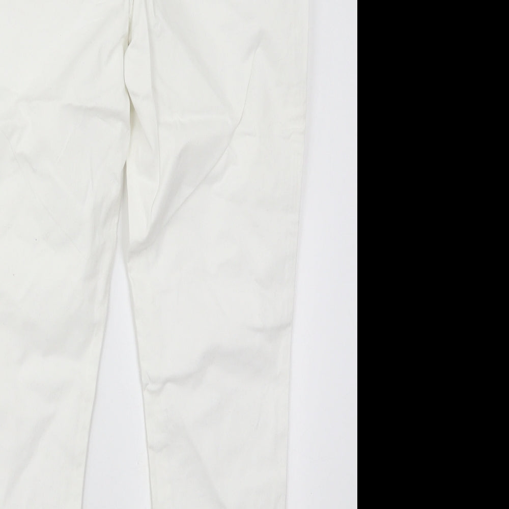 George Womens White  Cotton Skinny Jeans Size 12 L26 in Regular Button
