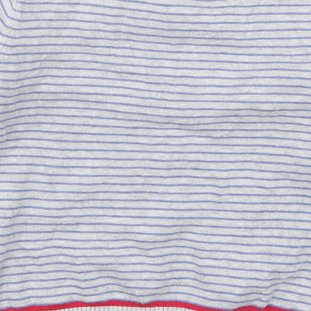 The White Company Boys Grey Crew Neck Striped Cotton Pullover Jumper Size 5-6 Years  Pullover - Bus