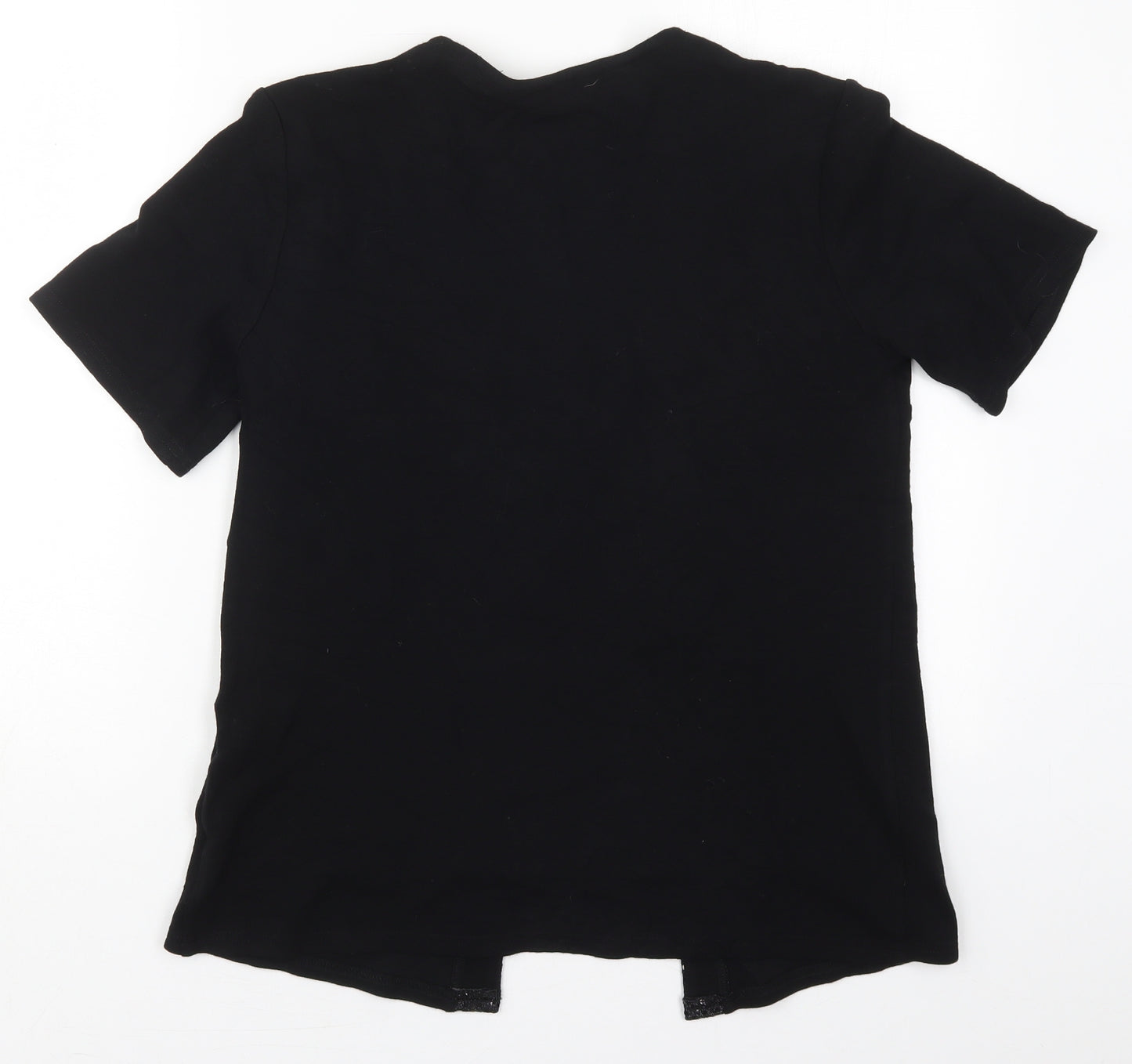 Damart Womens Black Round Neck  Nylon Cardigan Jumper Size 10