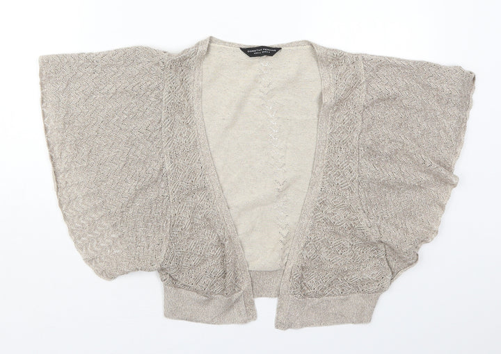 Dorothy Perkins Womens Gold V-Neck Viscose Cardigan Jumper Size S