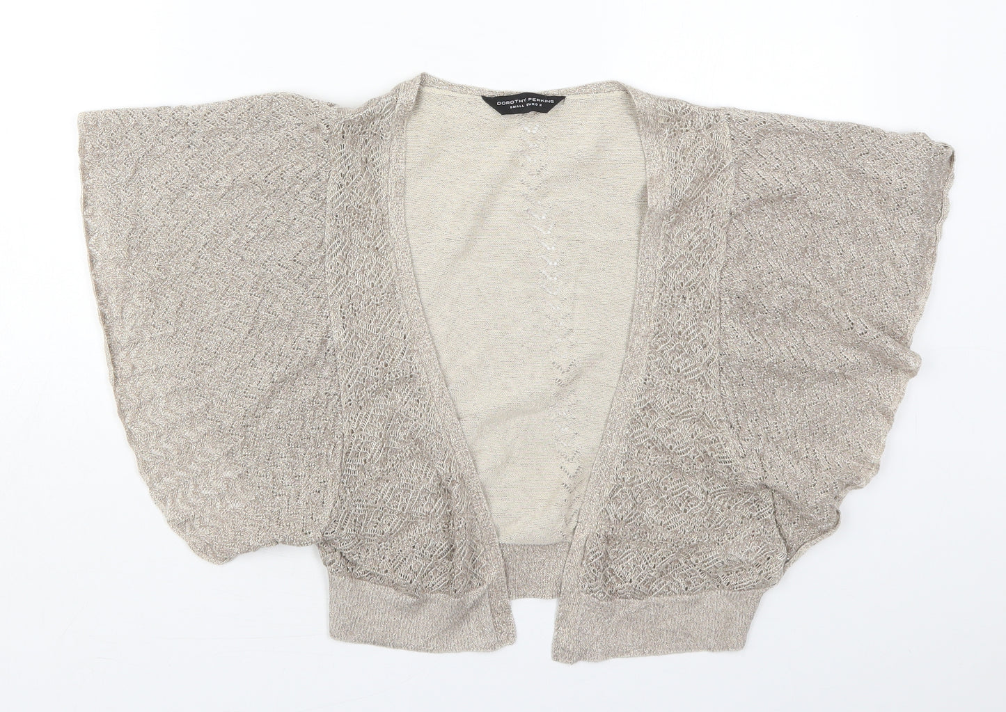 Dorothy Perkins Womens Gold V-Neck  Viscose Cardigan Jumper Size S