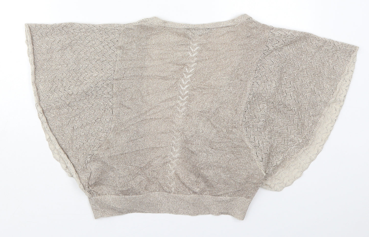 Dorothy Perkins Womens Gold V-Neck  Viscose Cardigan Jumper Size S