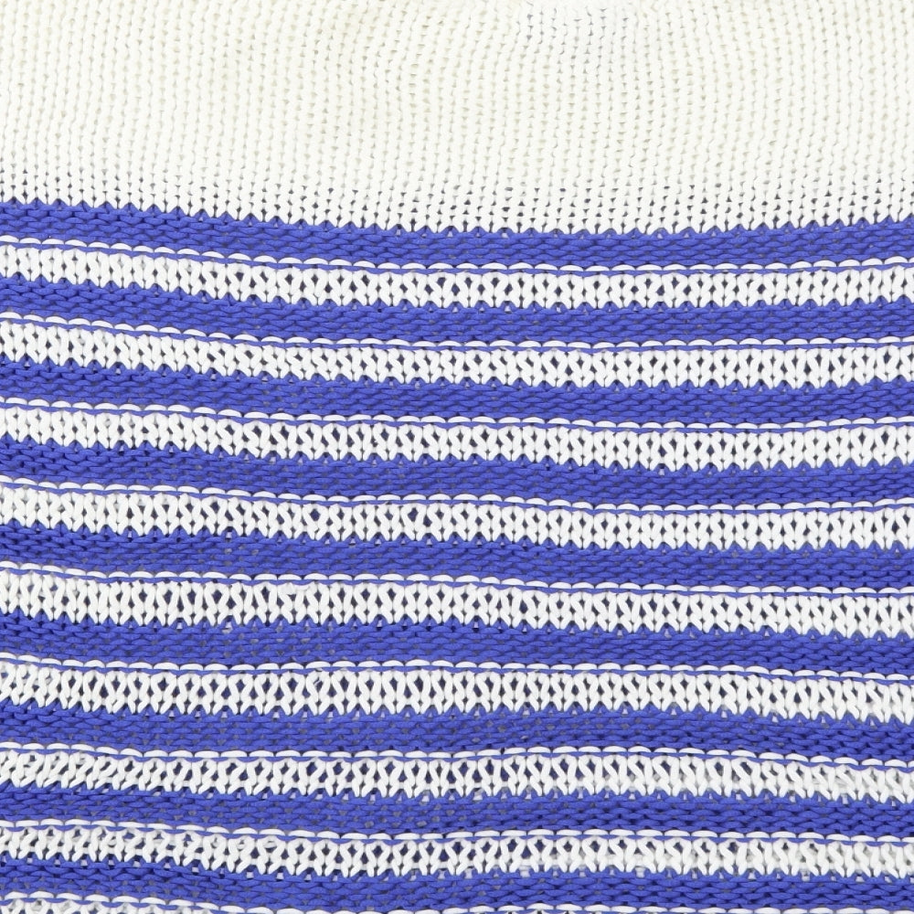 NEXT Womens Blue Boat Neck Striped Cotton Pullover Jumper Size XL