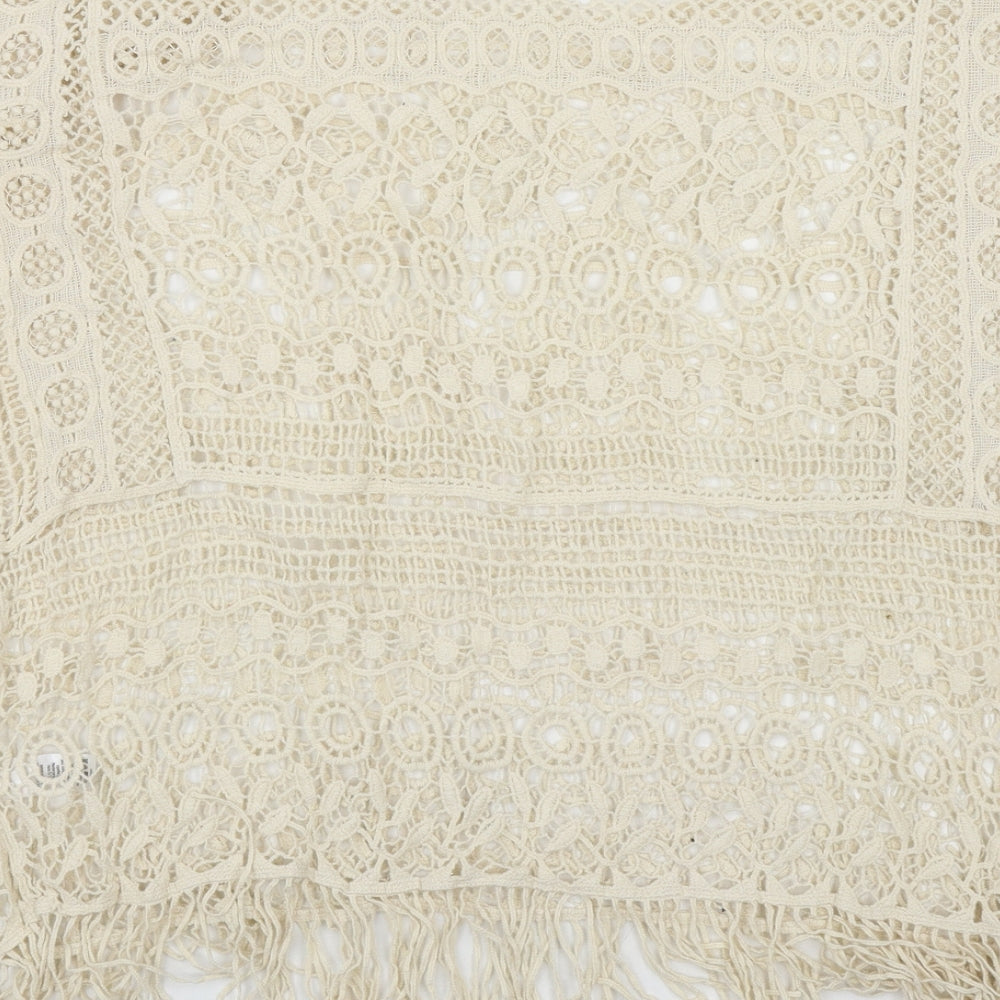 George Womens Ivory Geometric Cotton Basic T-Shirt Size 8 Round Neck