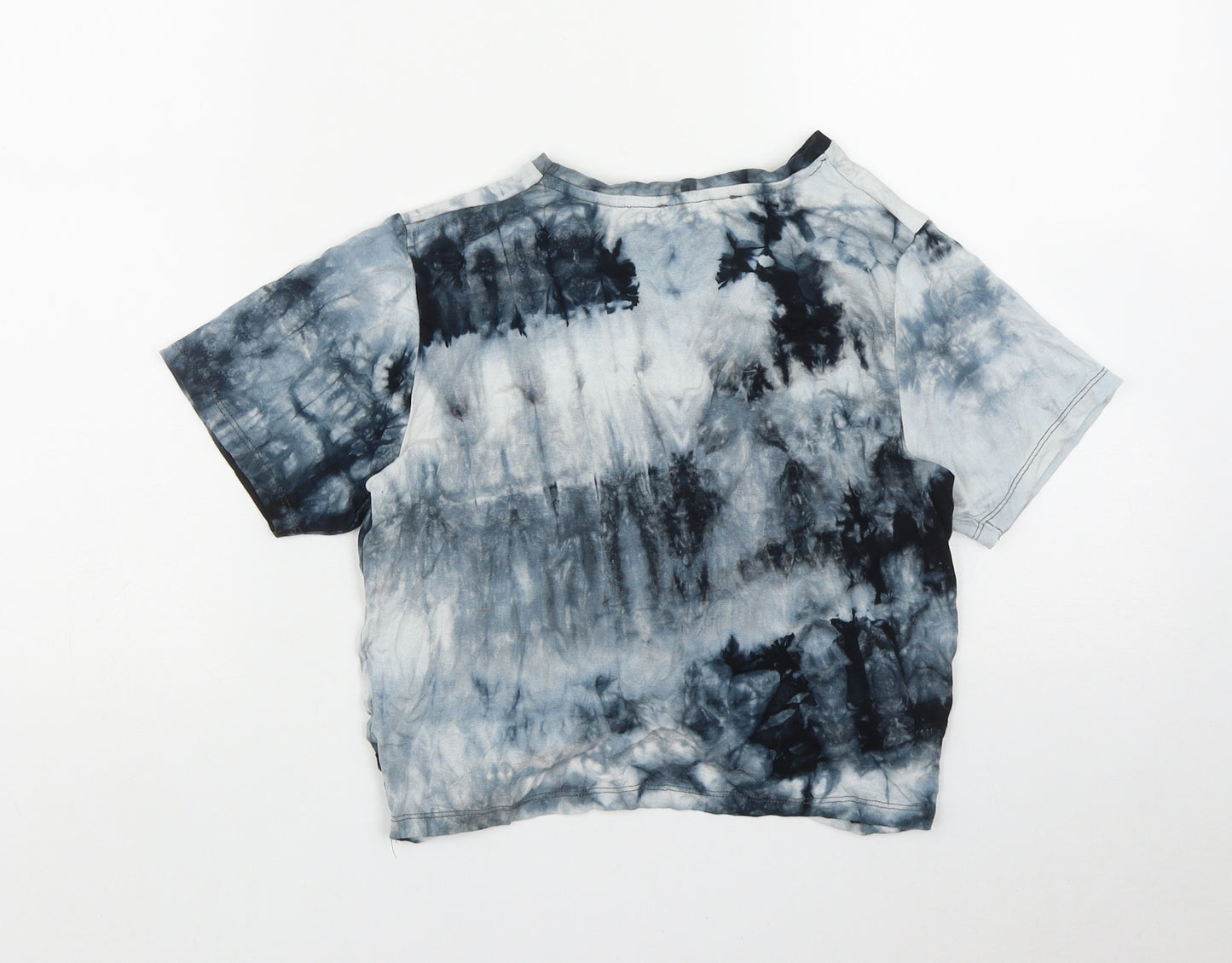 Primark Womens Blue  Viscose Basic T-Shirt Size 10 Round Neck - Tie Dye