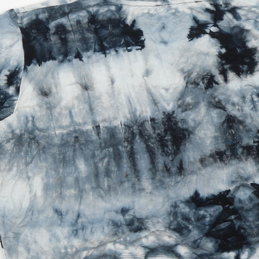 Primark Womens Blue  Viscose Basic T-Shirt Size 10 Round Neck - Tie Dye
