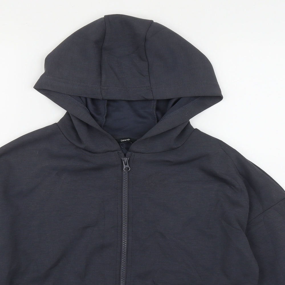 George Girls Grey  Polyester Full Zip Hoodie Size 12 Years