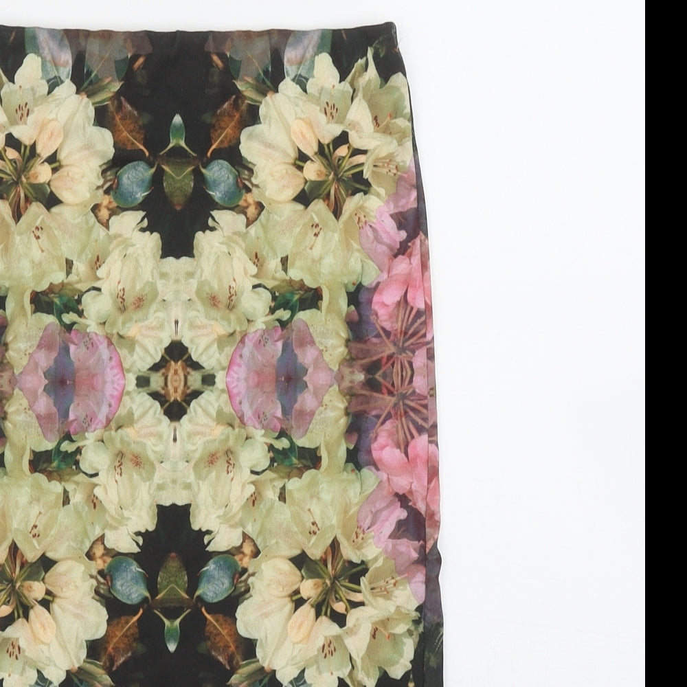 Topshop Womens Multicoloured Geometric Polyester Bandage Skirt Size 6