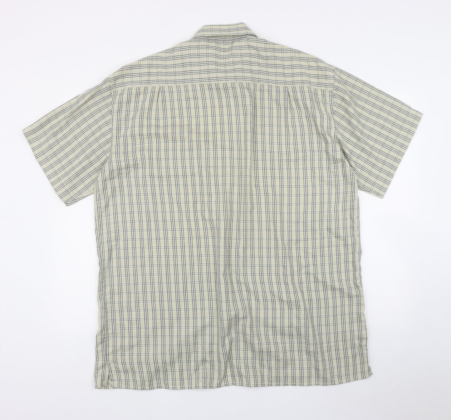 Regatta Mens Beige Plaid Polyester  Button-Up Size L Collared