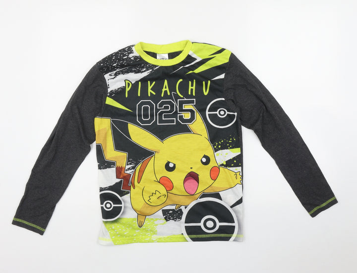 POKEMON Boys Multicoloured Polyester Basic T-Shirt Size 11-12 Years Round Neck