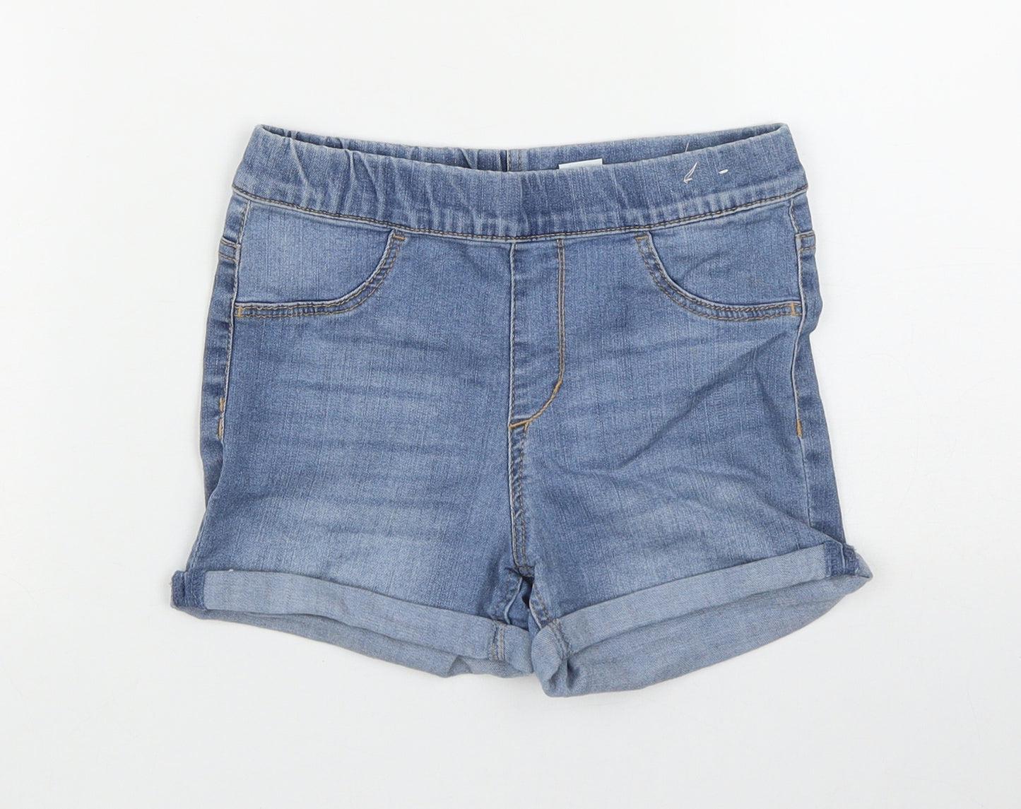 H&M Girls Blue  Cotton Mom Shorts Size 7-8 Years  Regular