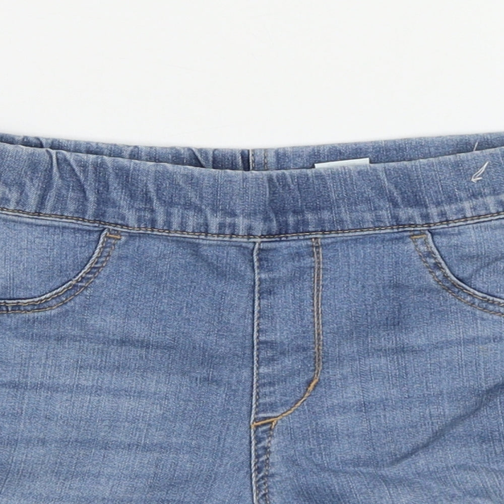 H&M Girls Blue  Cotton Mom Shorts Size 7-8 Years  Regular