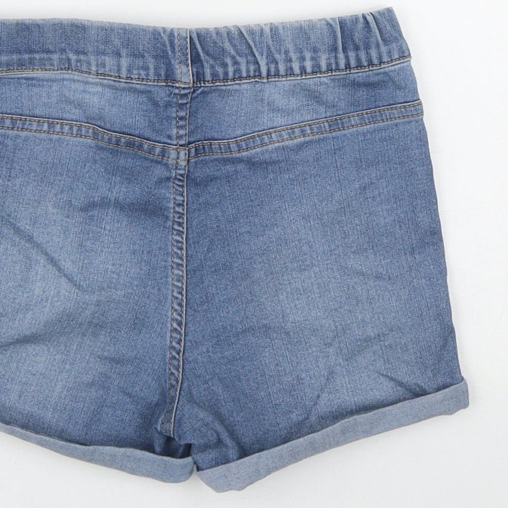 H&M Girls Blue  Cotton Mom Shorts Size 7-8 Years  Regular