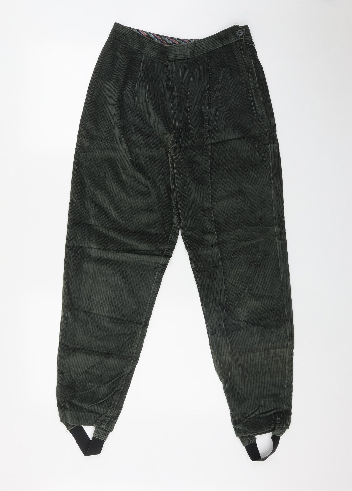 Marks and Spencer Womens Green  Cotton Trousers  Size 14 L27 in Regular