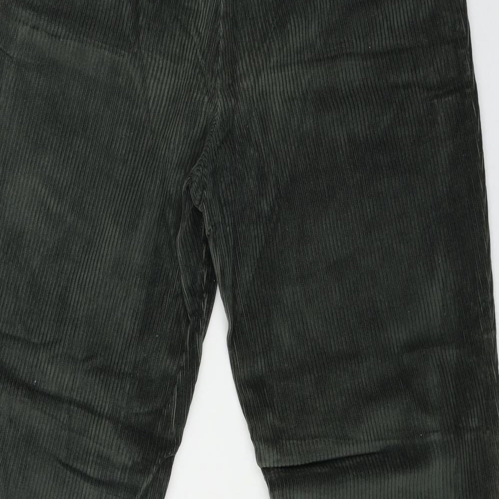 Marks and Spencer Womens Green  Cotton Trousers  Size 14 L27 in Regular