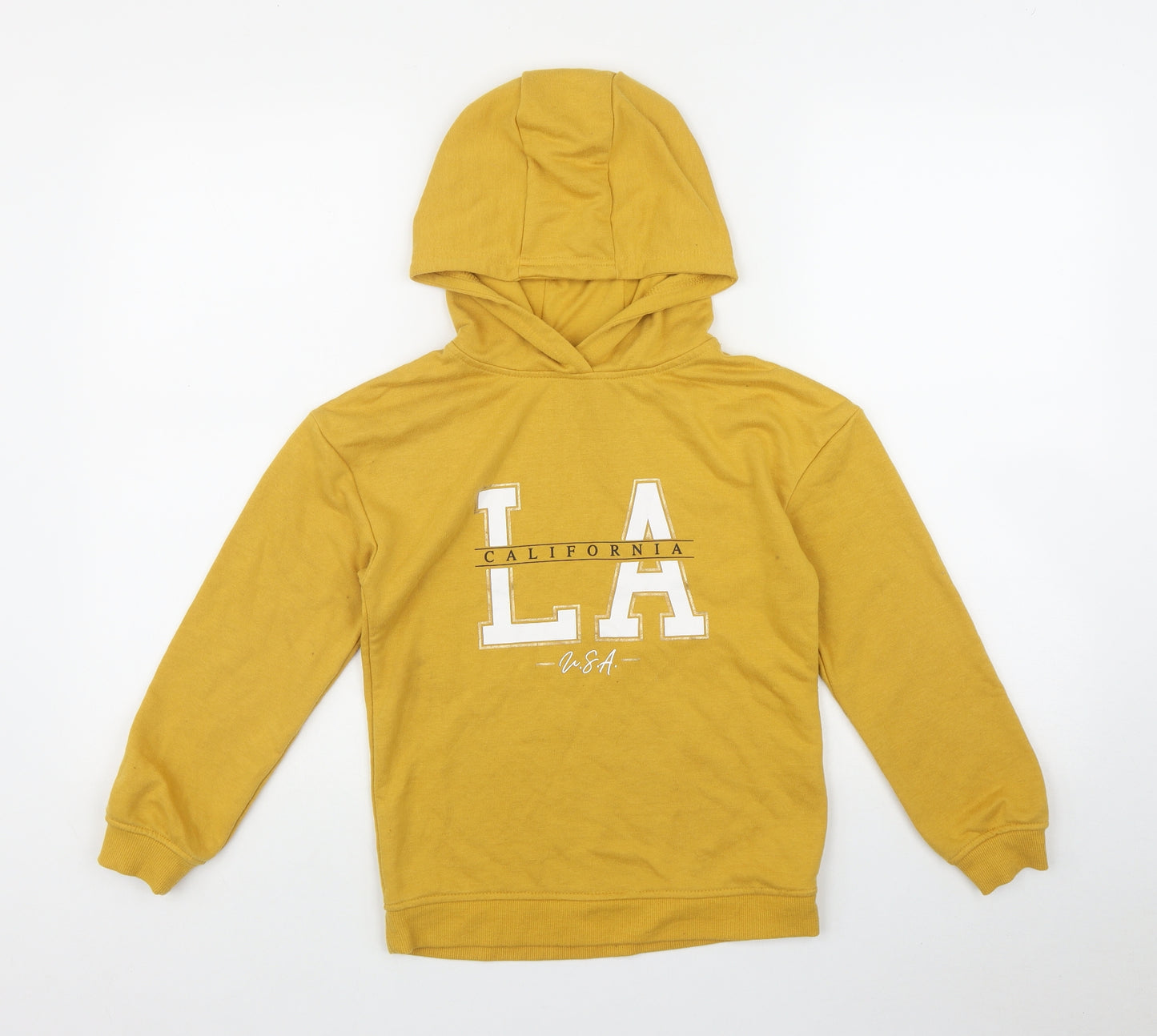 Primark Girls Yellow  Cotton Pullover Hoodie Size 9-10 Years