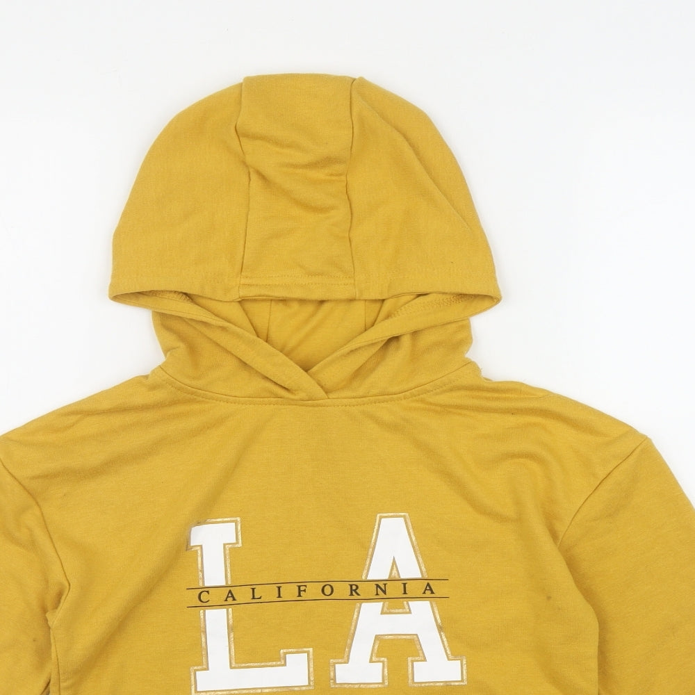Primark Girls Yellow  Cotton Pullover Hoodie Size 9-10 Years