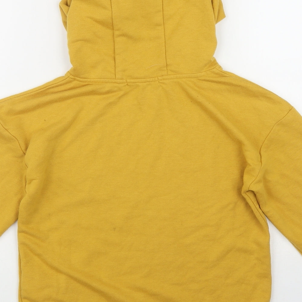 Primark Girls Yellow  Cotton Pullover Hoodie Size 9-10 Years