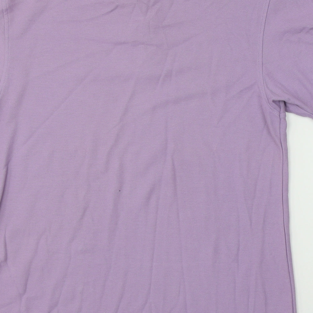 Dunnes Stores Mens Purple  Cotton  Polo Size M Collared Pullover