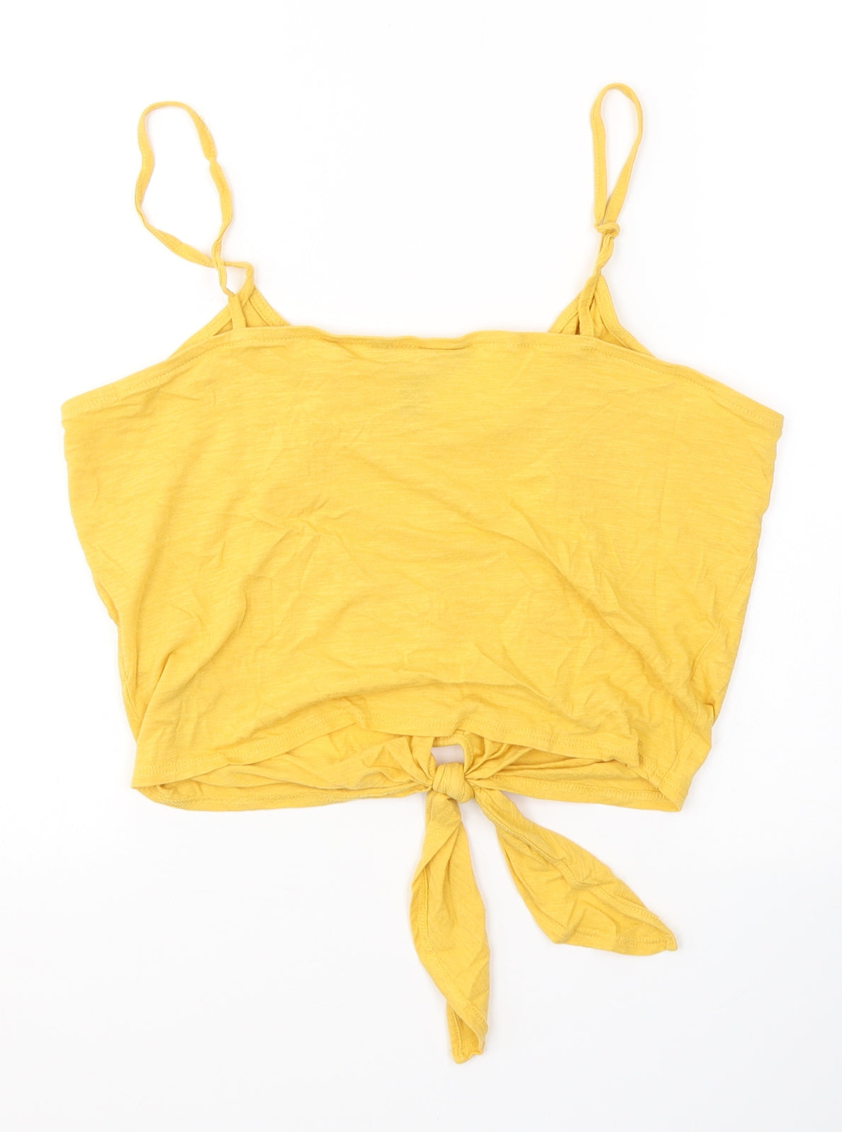 New Look Womens Yellow  Cotton Camisole Tank Size 16 V-Neck