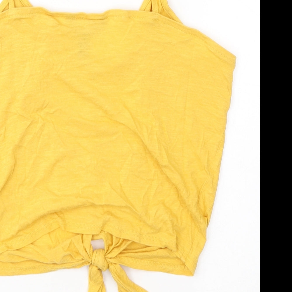 New Look Womens Yellow  Cotton Camisole Tank Size 16 V-Neck