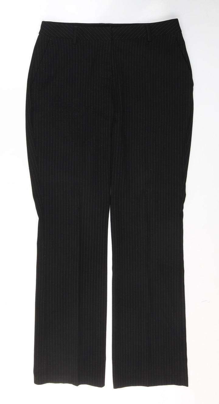 Dunnes Stores Womens Black  Polyester Trousers  Size 10 L30 in Regular