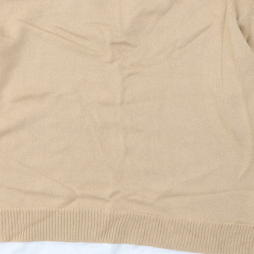 Pep&Co Womens Beige Collared  Acrylic Pullover Jumper Size 12