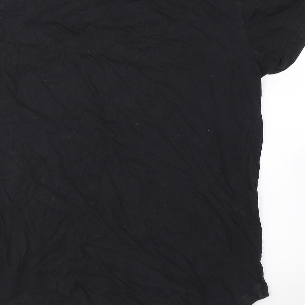 adidas Womens Black  Cotton Basic T-Shirt Size 8 Round Neck