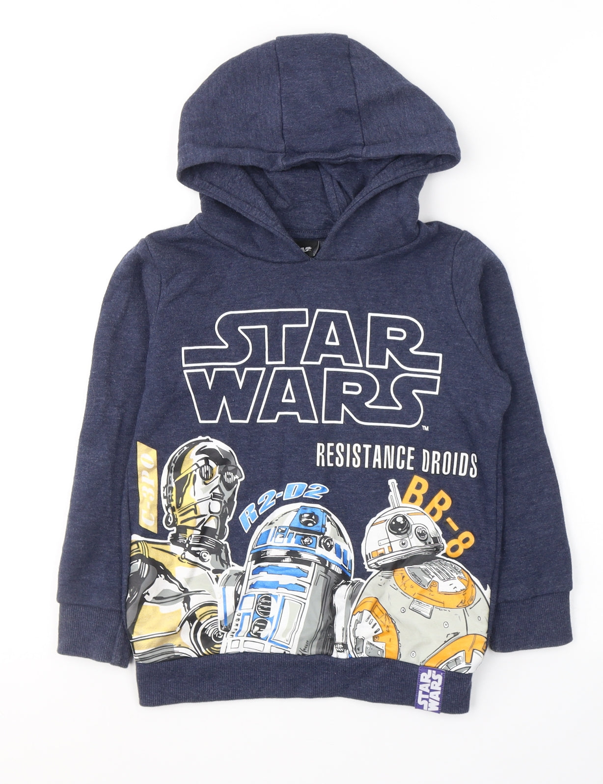 Star Wars Boys Blue  Cotton Pullover Hoodie Size 7 Years  Pullover