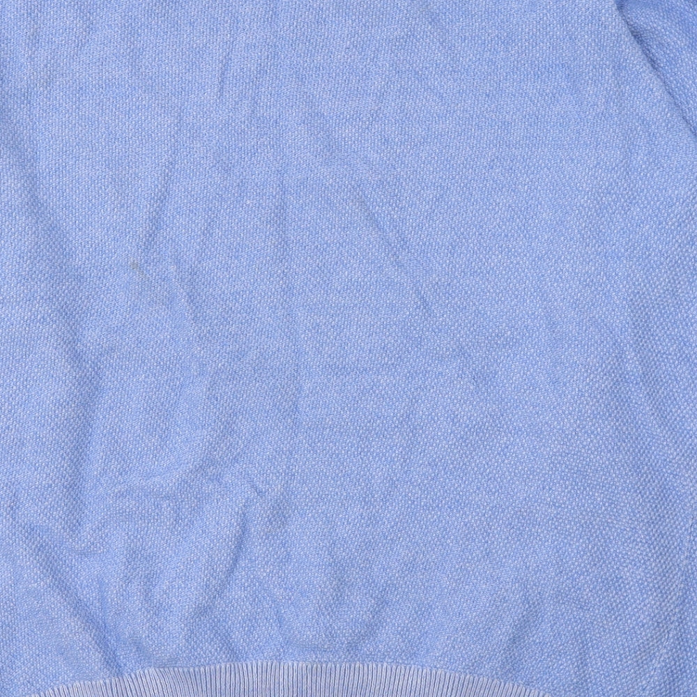 Marks and Spencer Mens Blue Round Neck  Cotton Pullover Jumper Size XL