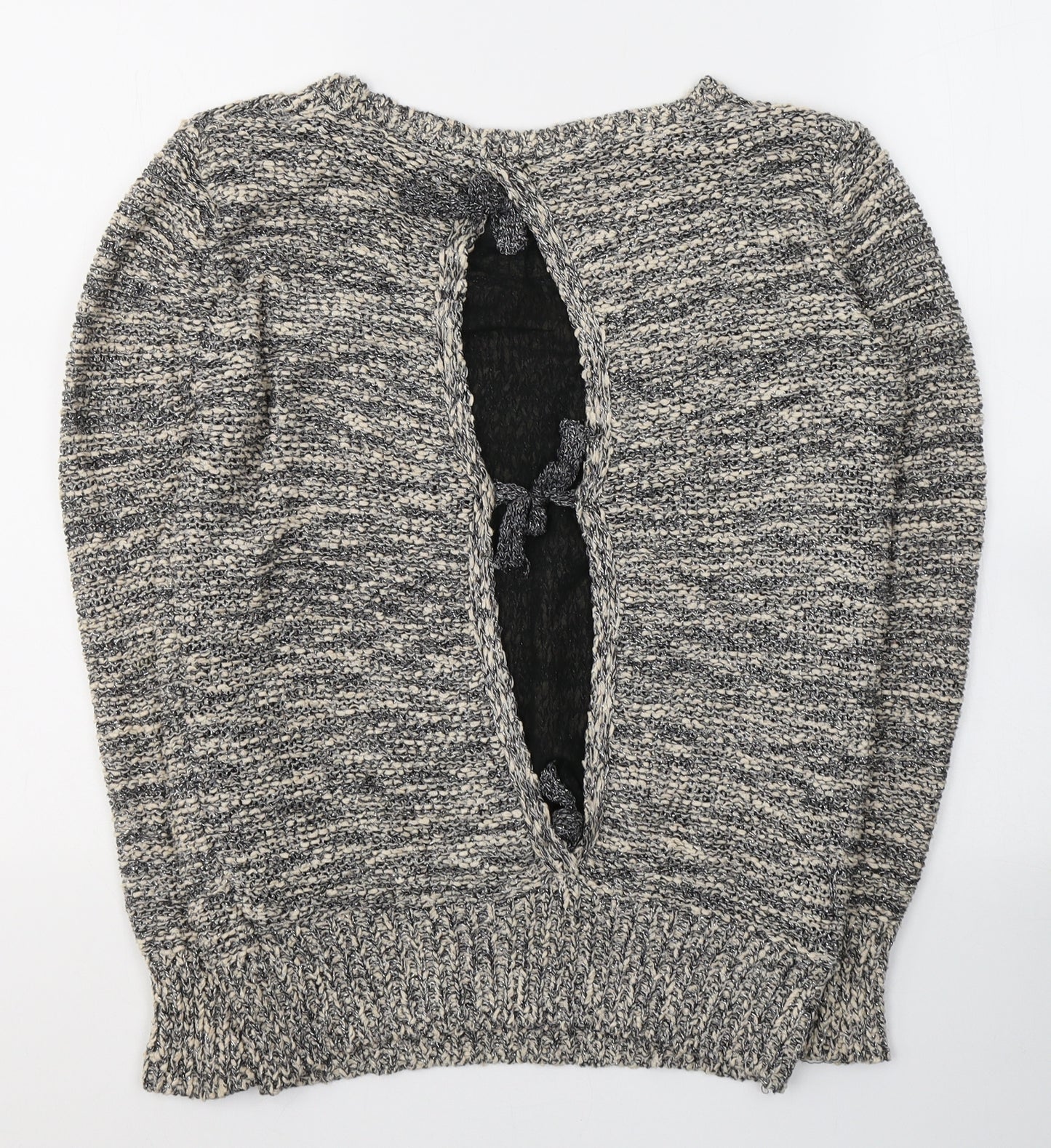 Millenium Womens Black V-Neck  Acrylic Pullover Jumper One Size