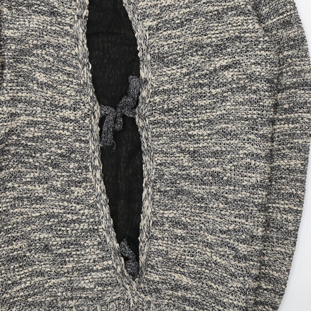 Millenium Womens Black V-Neck  Acrylic Pullover Jumper One Size