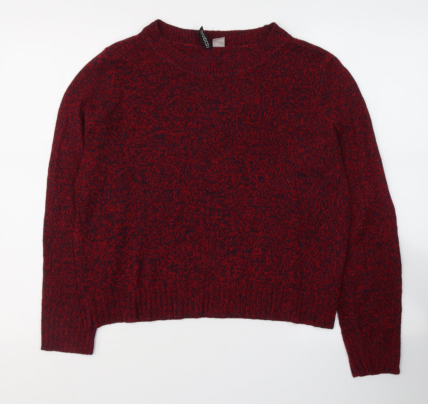 Divided by H&M Womens Red Round Neck  Acrylic Pullover Jumper Size M