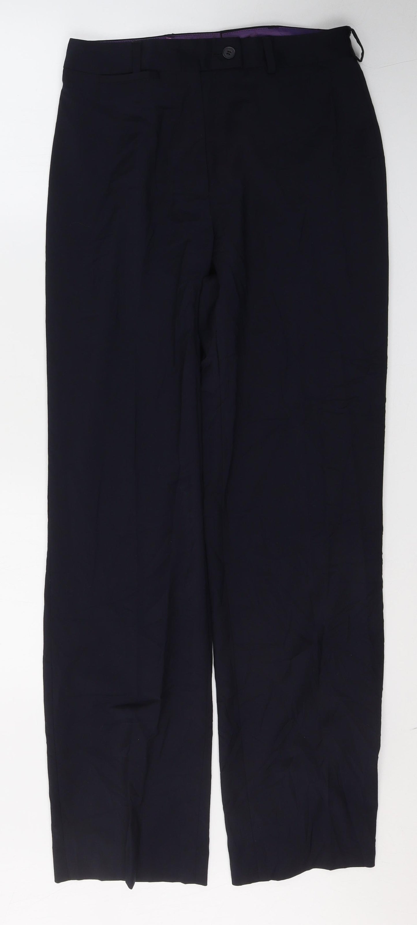 Brook Taverner Womens Black  Polyester Trousers  Size 10 L30 in Regular Button