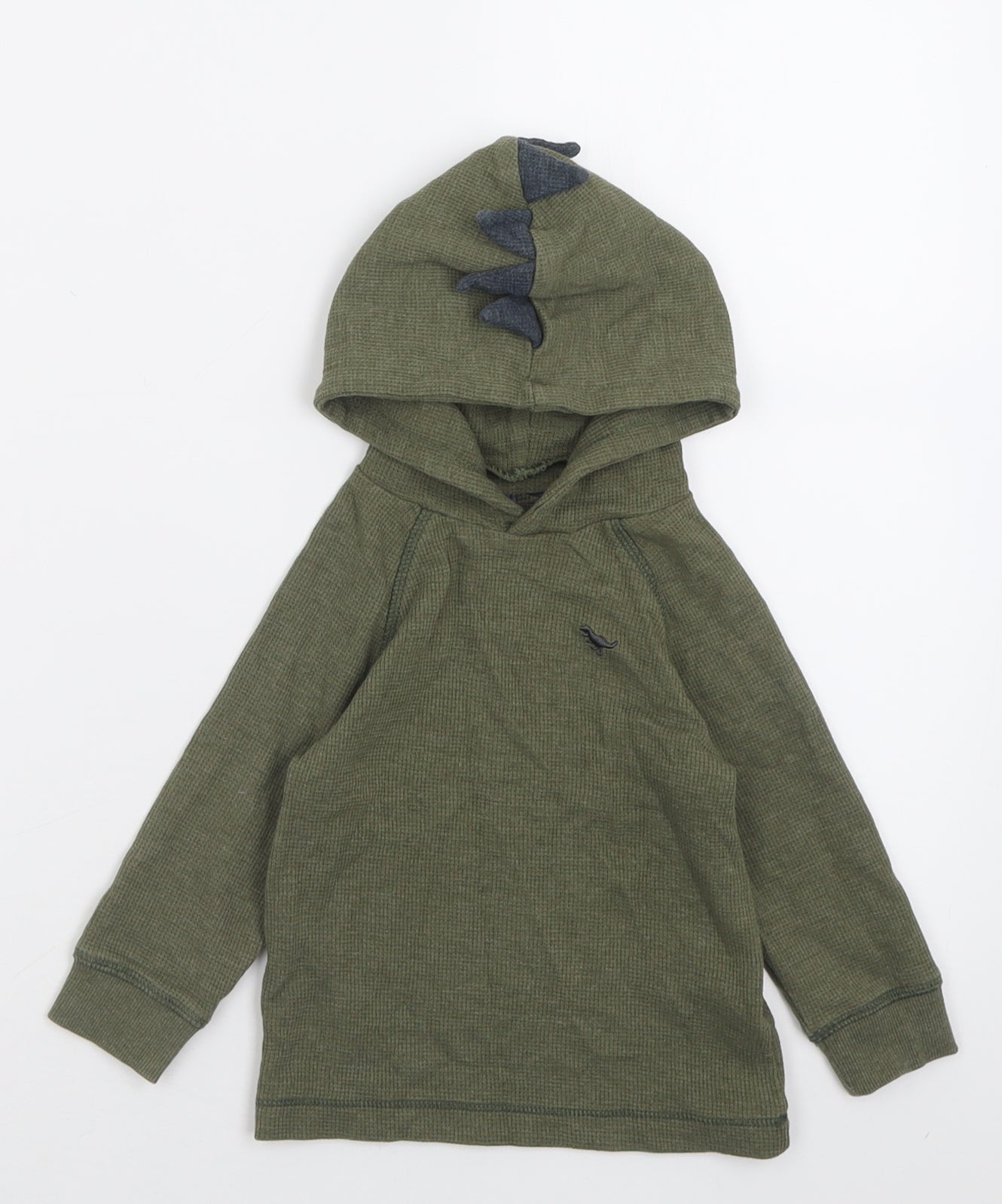 NEXT Boys Blue  Cotton Pullover Jumper Size 9-12 Months  Pullover - Dinosaur Hood