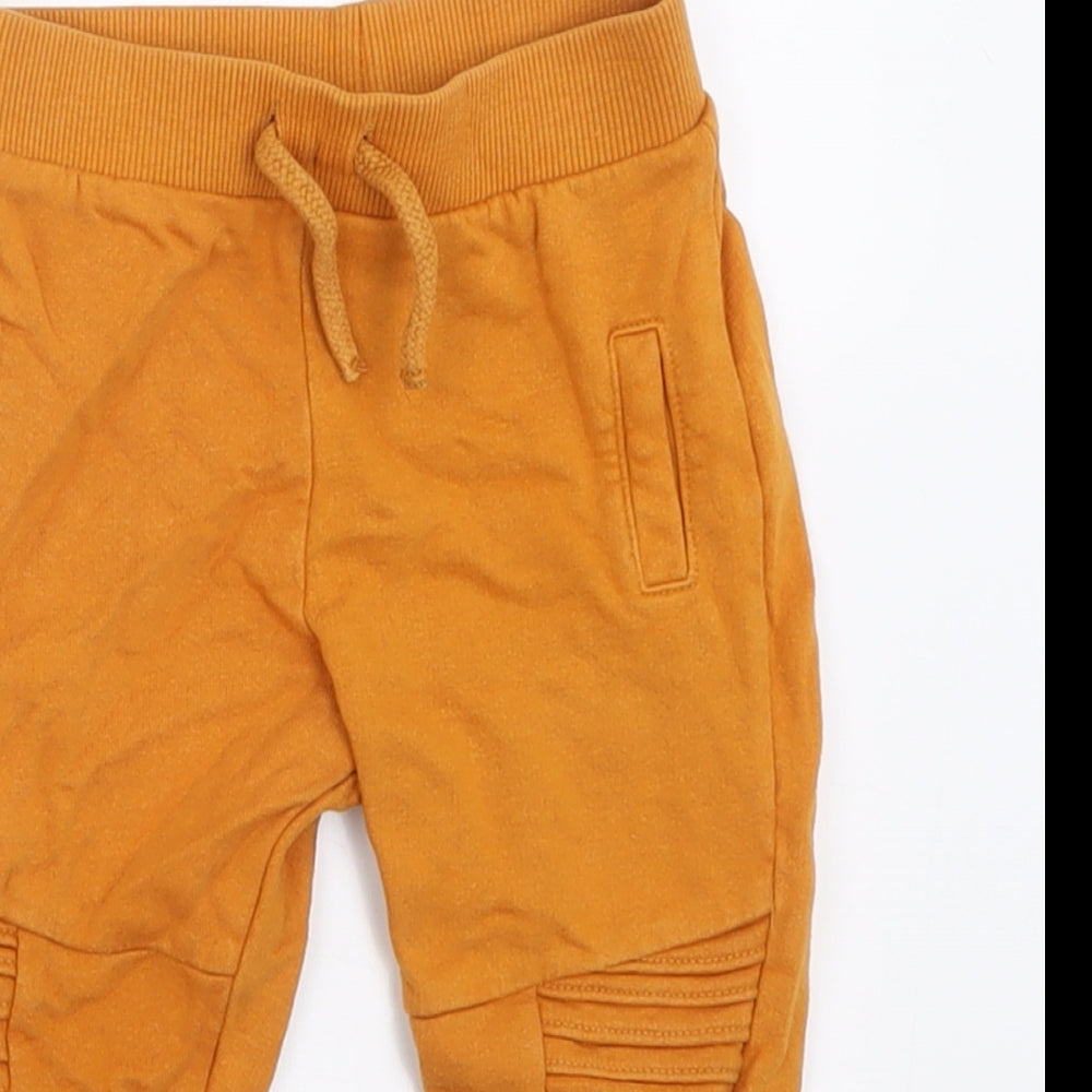 Primark Boys Yellow  Cotton Jogger Trousers Size 12-18 Months  Tie