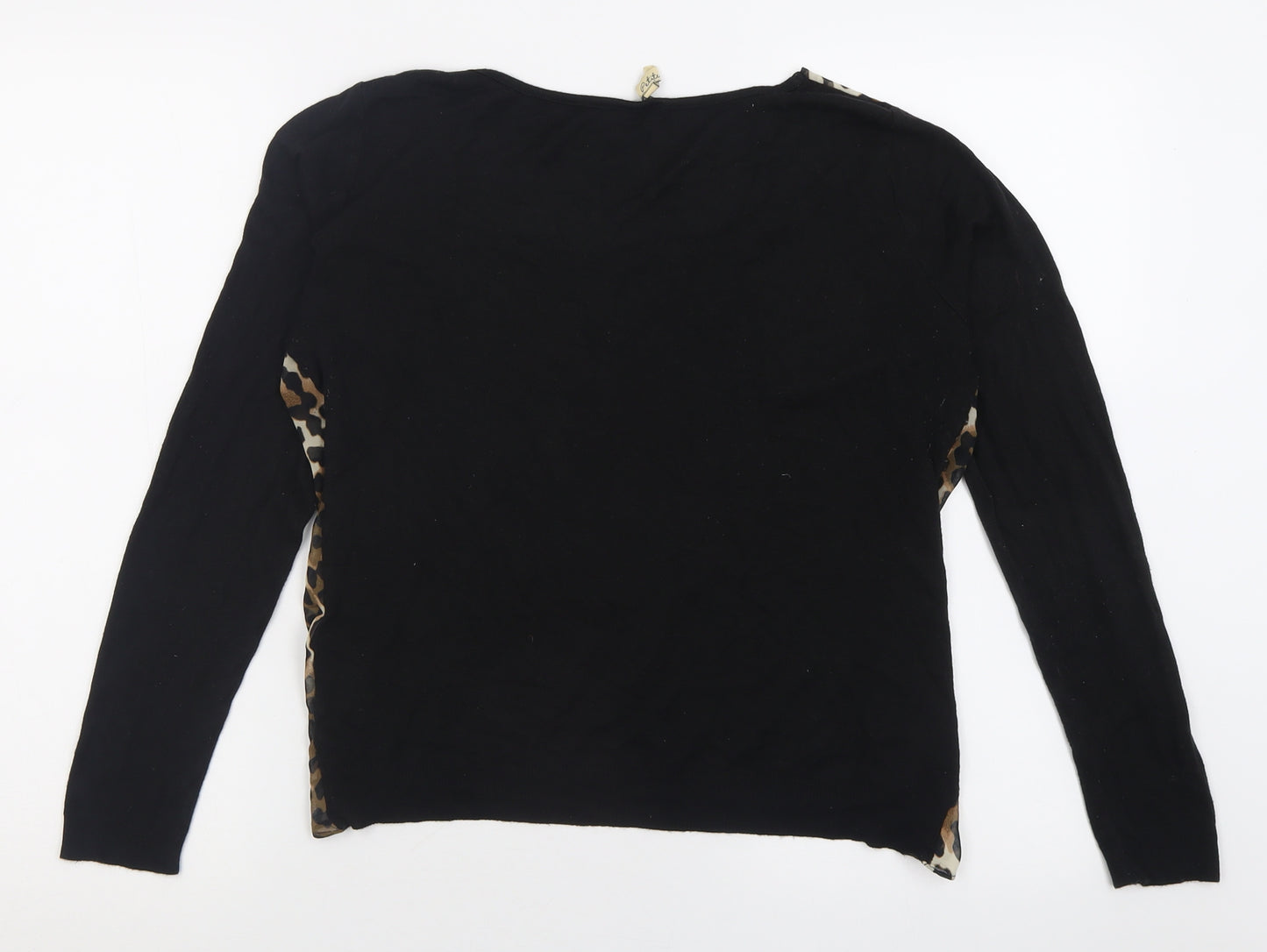 NEXT Womens Brown Crew Neck Animal Print Acrylic Pullover Jumper Size 12