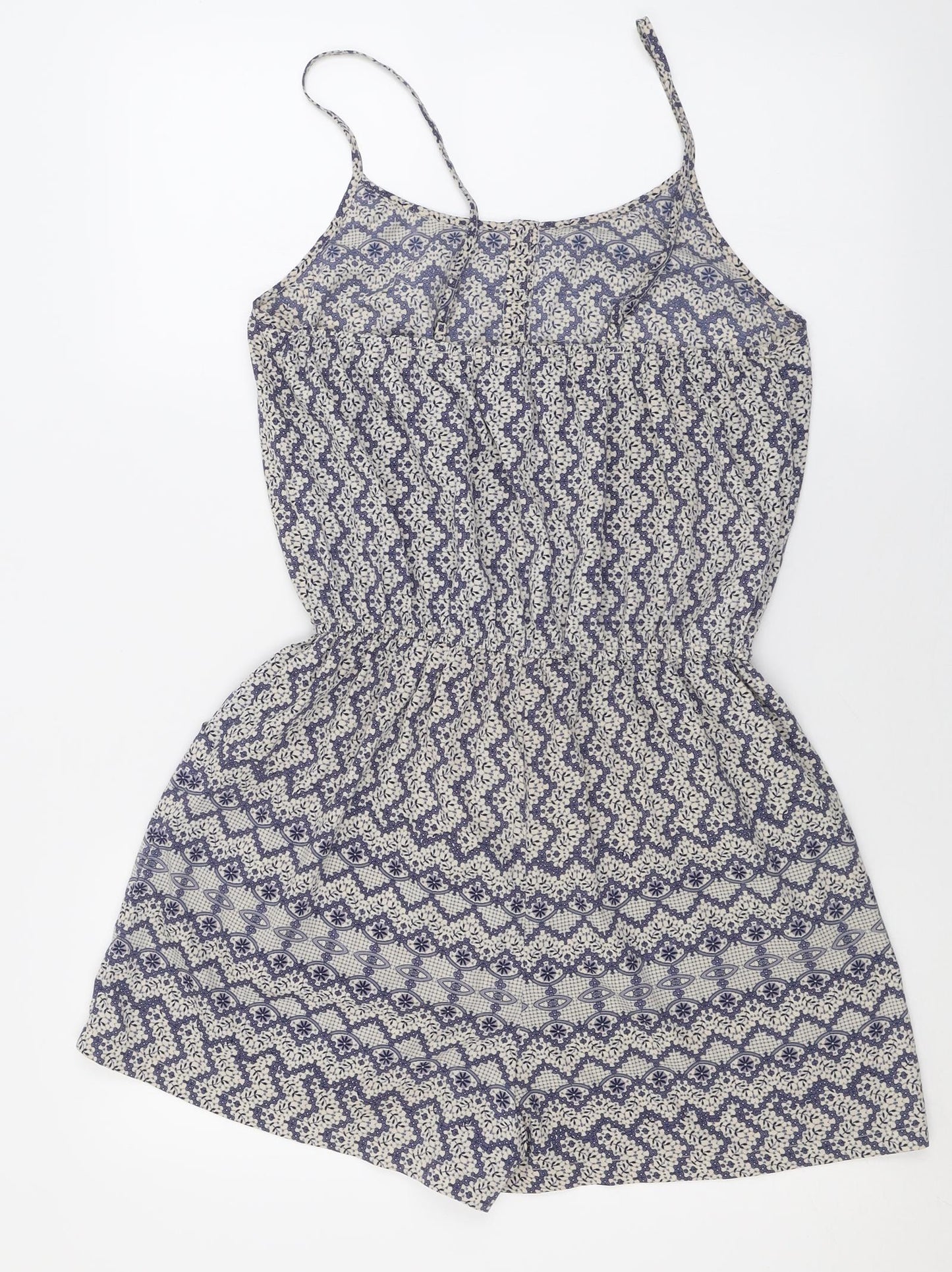 Atmosphere Womens Blue Geometric Polyester Playsuit One-Piece Size 14  Pullover