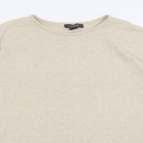 Primark Womens Beige Crew Neck  Polyester Pullover Jumper Size S