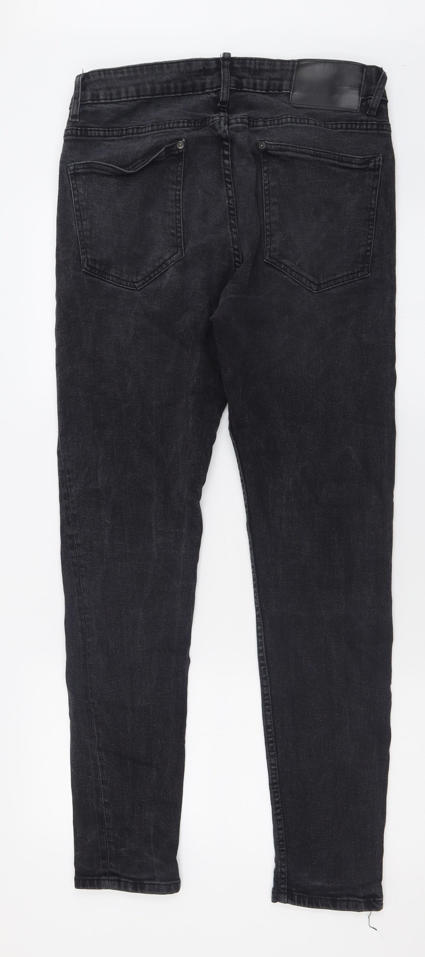 Zara Mens Black  Cotton Straight Jeans Size 34 L30 in Regular Button