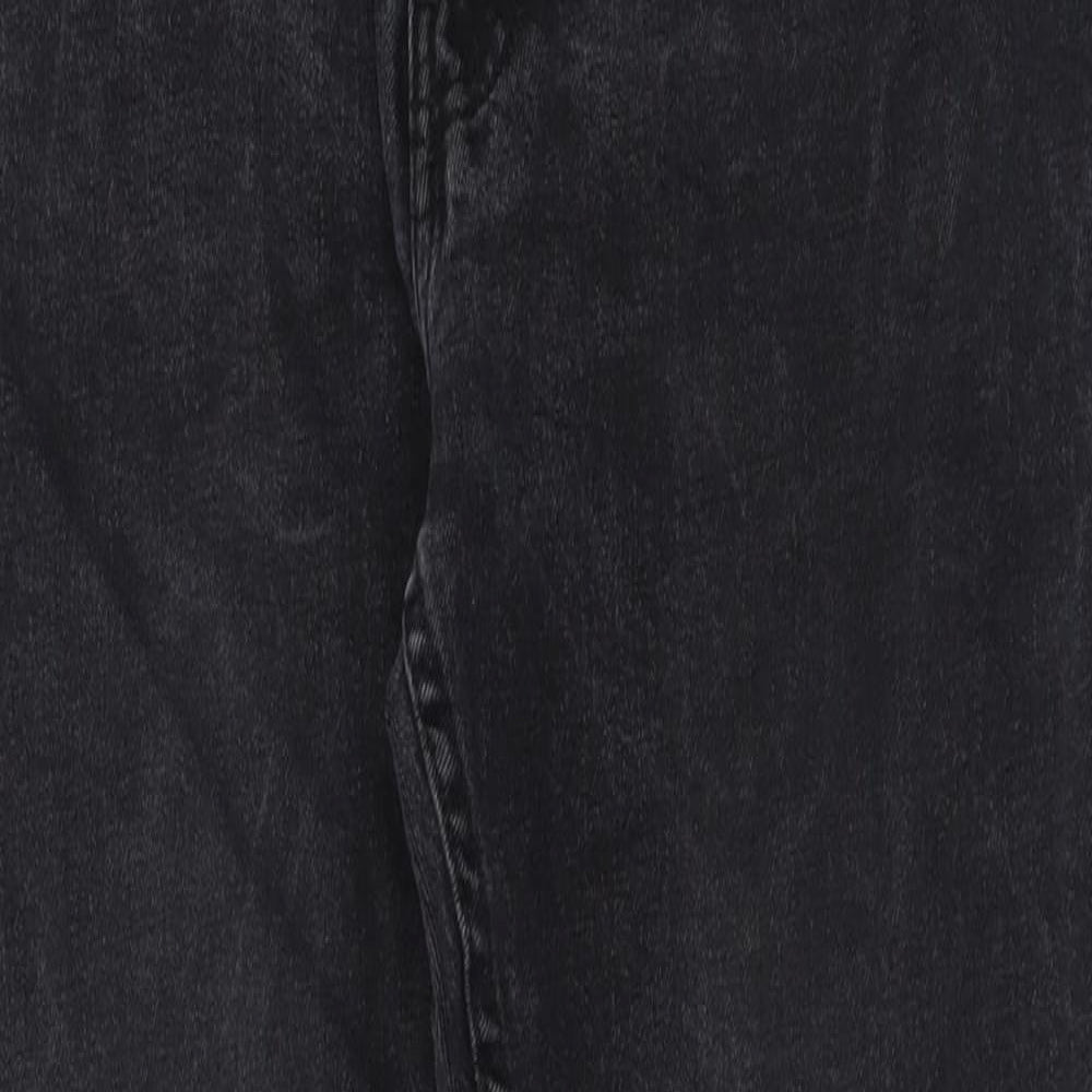 Zara Mens Black  Cotton Straight Jeans Size 34 L30 in Regular Button