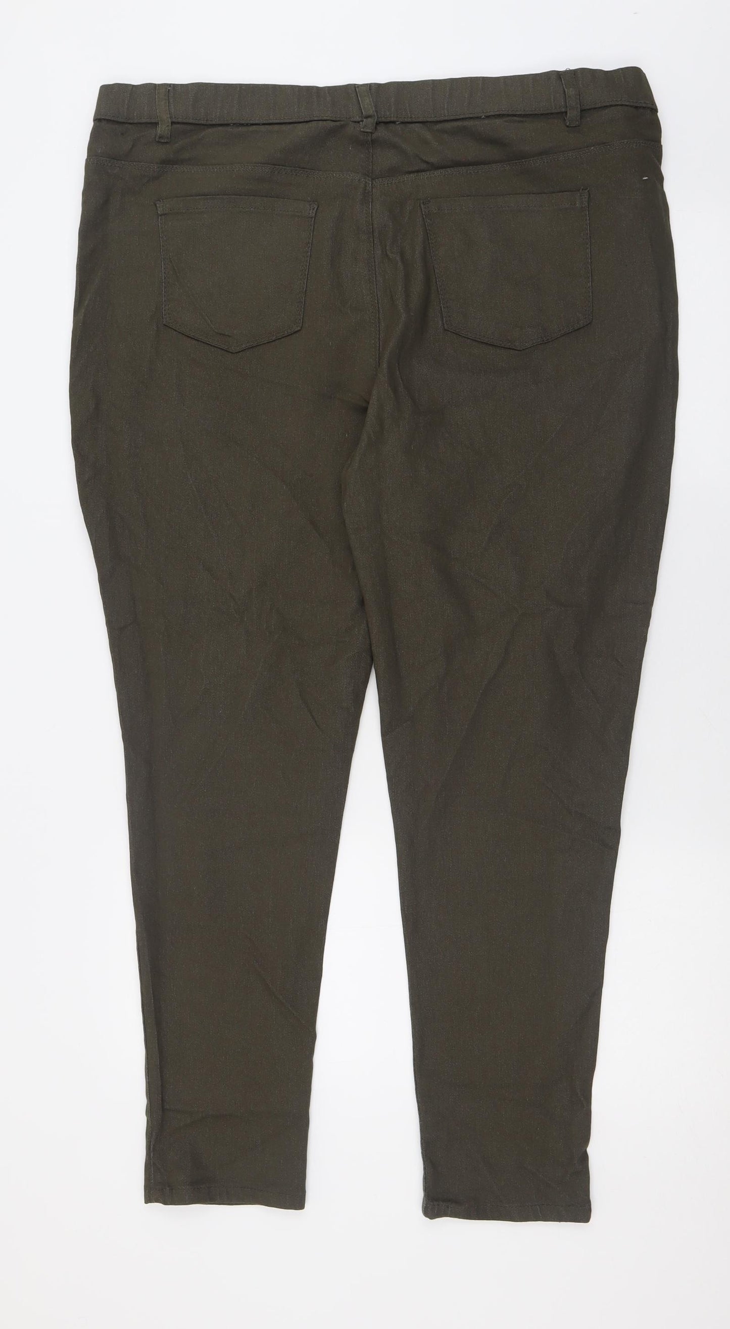 pep&co Womens Green  Cotton Jegging Trousers Size 22 L30 in Regular